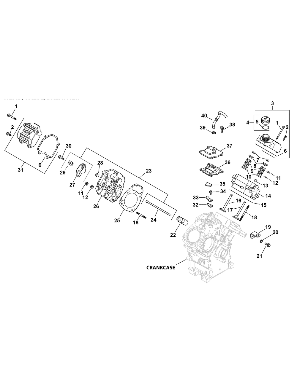 Kohler Efi Engine Head And Valve And Breather Diagram and Parts List for 465 4X4-EFI-1I029Z-1H020Z-37BMD710 Cub Cadet Lawn Tractor Accessories